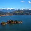 Aerial View of the Saddlehorn Community in relation to Bigfork Village, Flathead Lake and the Swan Mountains.